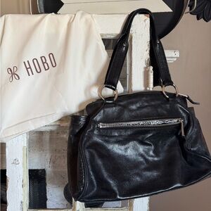 HOBO Black Leather Hobo Bag